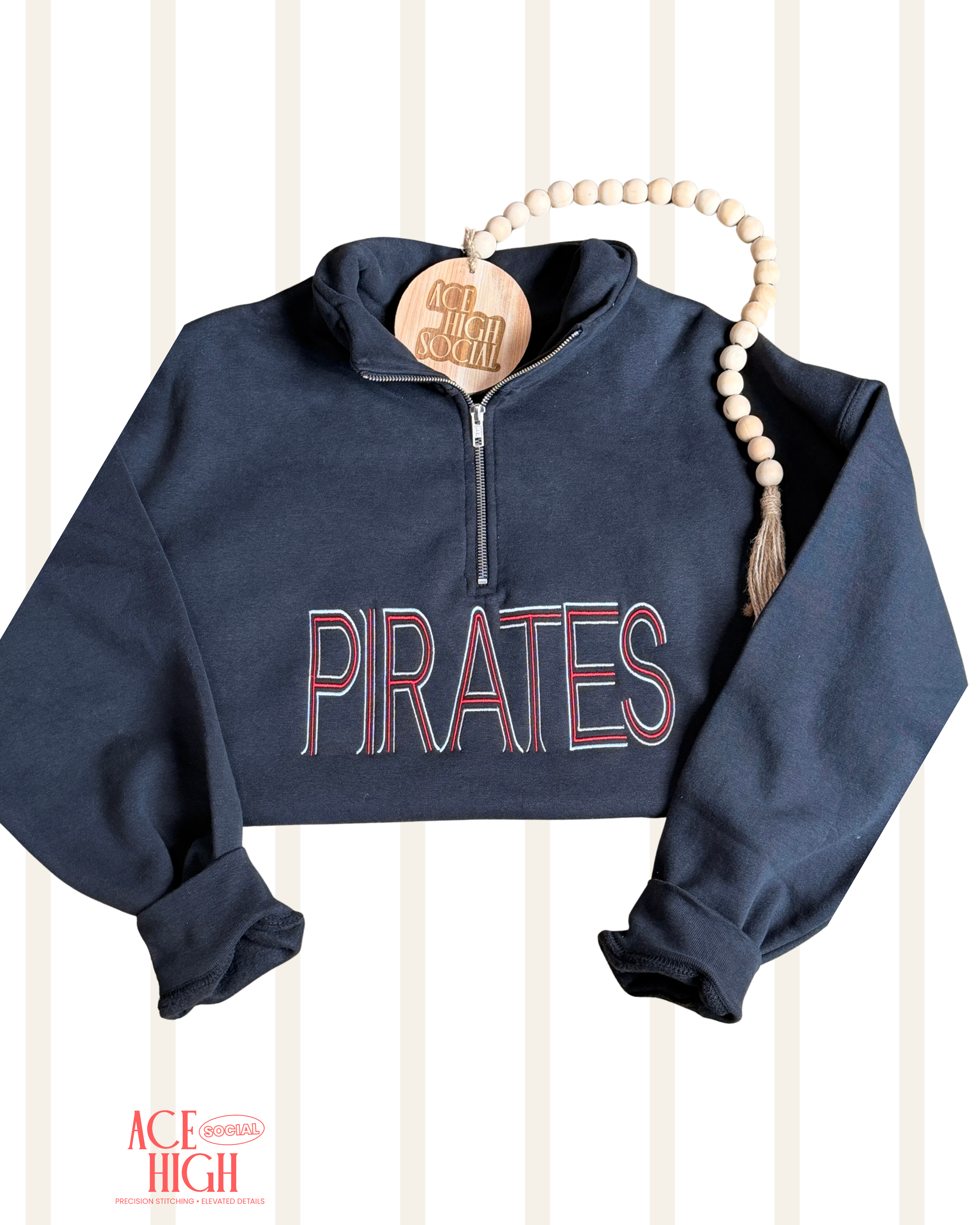 !!PRE-ORDER!! Quarter Zip Pirates Sweatshirt