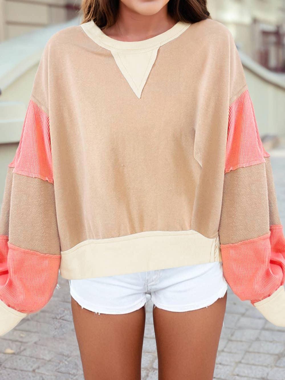 Color Block "Boots" Tunic Sweatshirt